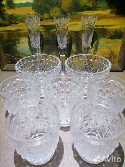 Советское прессованое стекло, хрусталь