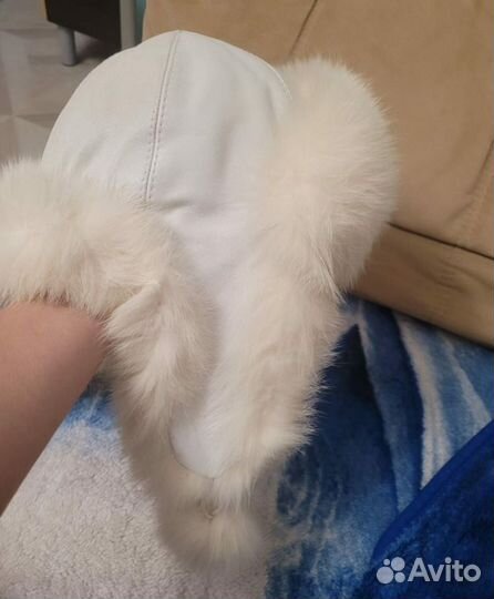 Шапка зимняя ушанка натуральный мех и кожа