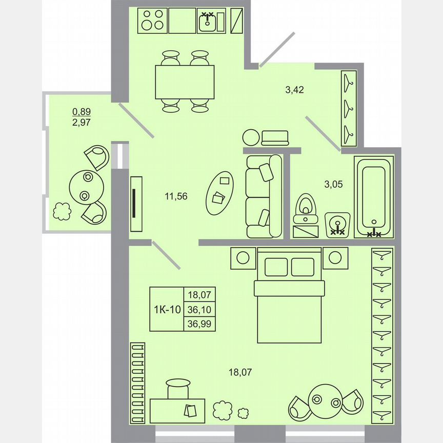 1-к. квартира, 37 м², 17/17 эт.