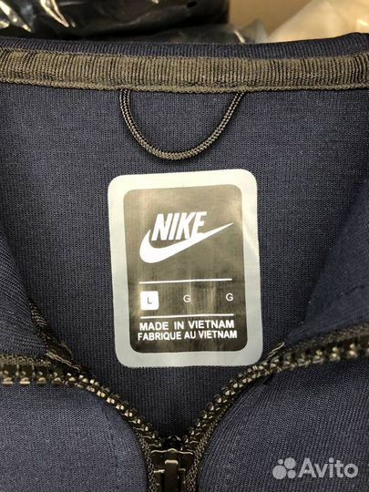 Зип худи Nike tech Fleece тёмно-синий