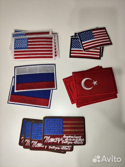 Нашивки на одежду на клею флаг США Турция России