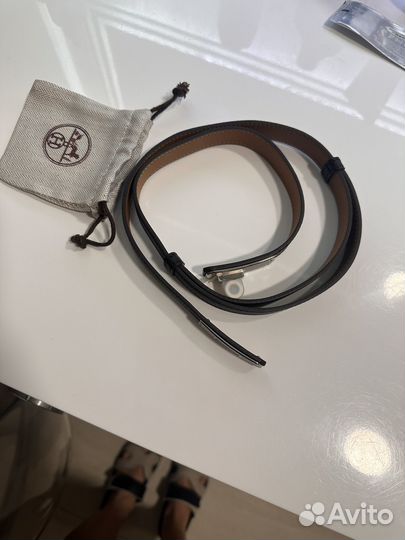 Ремень hermes тонкий женский черный кожа