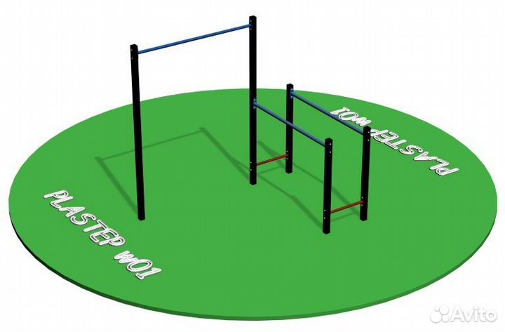 Уличный турник с брусьями