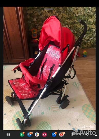 Прогулочная коляска трость Babyton City красная