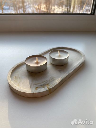 Поднос декоративный из гипса