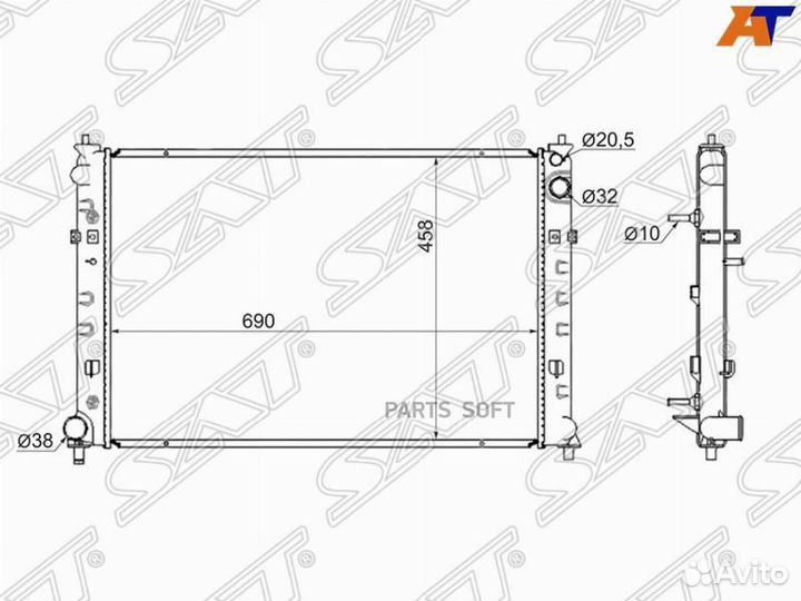 Радиатор охлаждения Мазда MPV 99-03 2.5/3.0 бачки