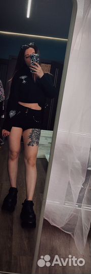Кофта готика у2к шорты Punk Rave
