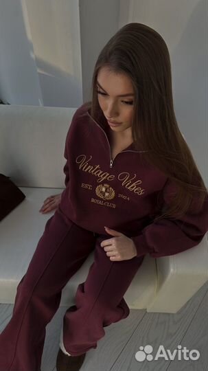 Костюм спортивный женский бургунди бордо