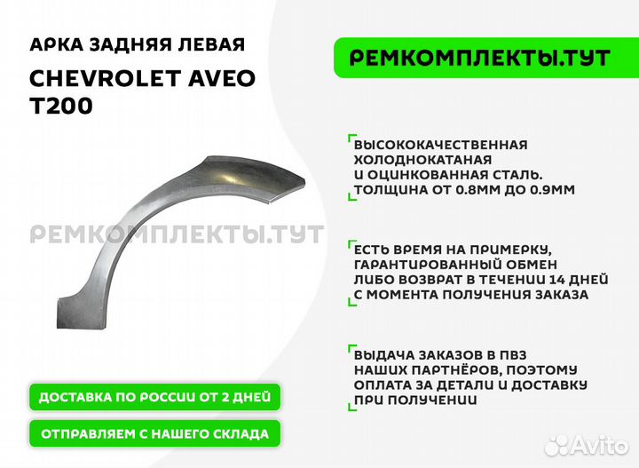 Арка задняя Chevrolet Aveo Т200 левая