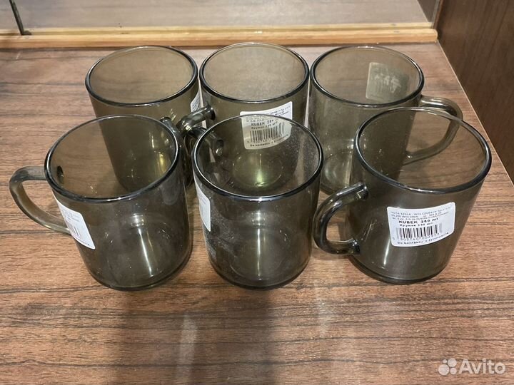 Комплект новых кружек 6 шт по 250 мл
