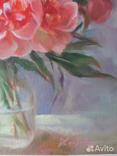 Картина маслом Пионовый букет