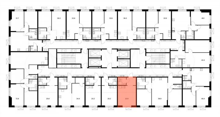 Квартира-студия, 23,9 м², 33/33 эт.