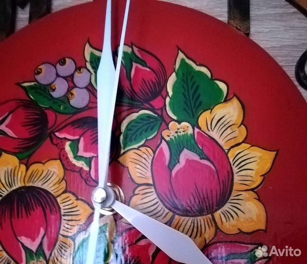 Часы настенные Птицы счастья, Цветы