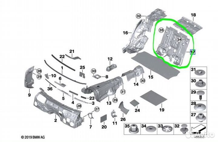 Шумоизоляция Bmw 7-Series G12 B57D30B 2017