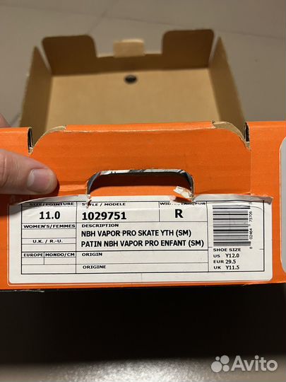 Коньки детские Vapor Pro, размер 29.5