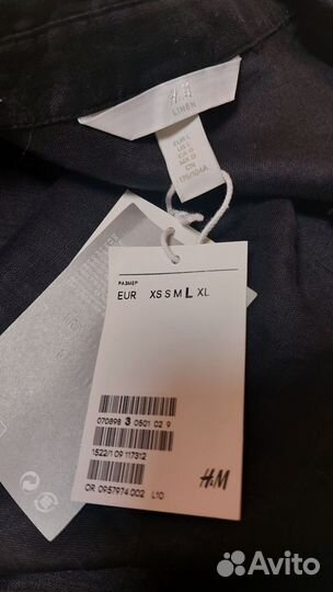 Новая льняная рубашка H&M