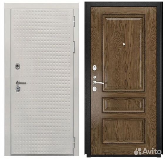 Железные входные двери белые пик