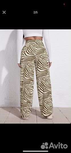Брюки с принтом зебра