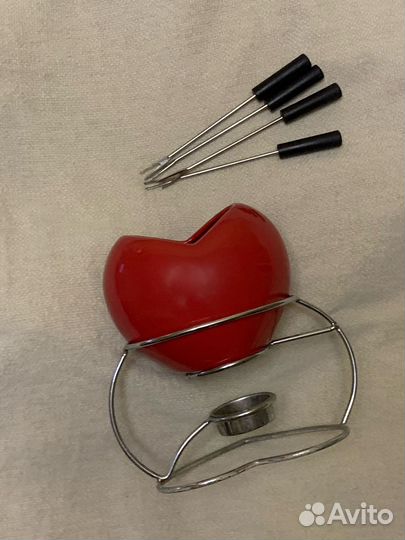 Сердце набор для шоколадного фондю