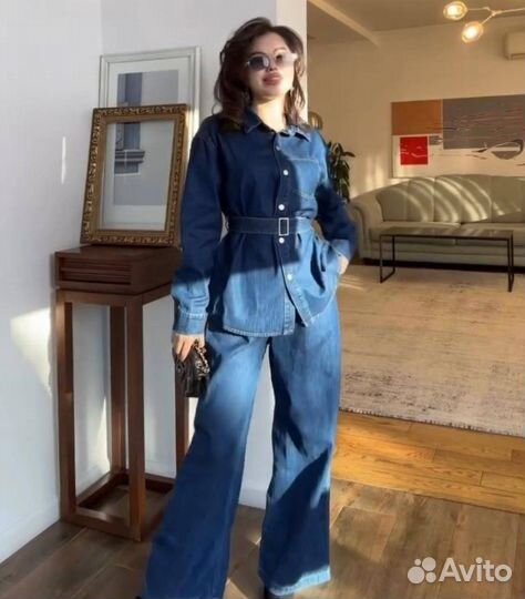 Джинсовая двойка женская 44-46 48-50 50-52-54