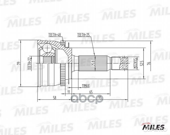 ШРУС наружный hyundai getz 1.3-1.6 02- (с ABS)