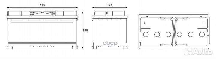 Аккумулятор gladiator dynamic 100 Ah, 840 A, 35