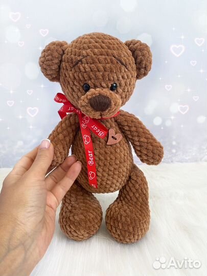 Мишка вязаный плюшевый