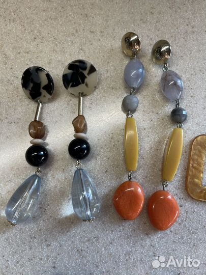 Винтажная бижутерия- серьги, броши, чокер