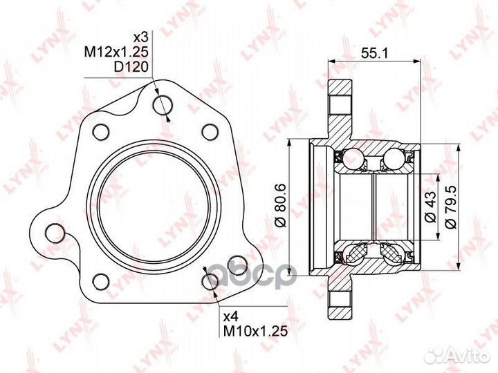 Ступица колеса зад прав WB1010 lynxauto