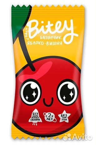 Батончик Яблоко Вишня Bitey 25 г