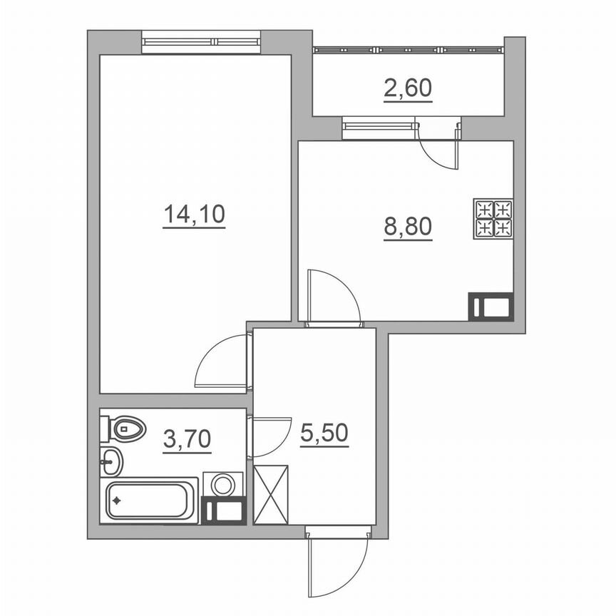 1-к. квартира, 34,7 м², 6/6 эт.