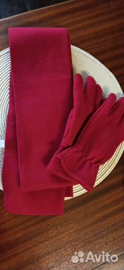 Комплект из флиса (шапка, перчатки, шарф)
