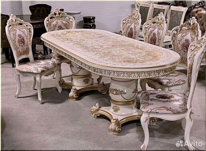 Стол обеденный овальный раздвижной
