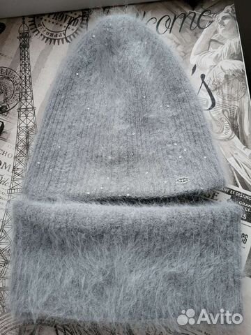 Комплект шапка и снуд из ангоры