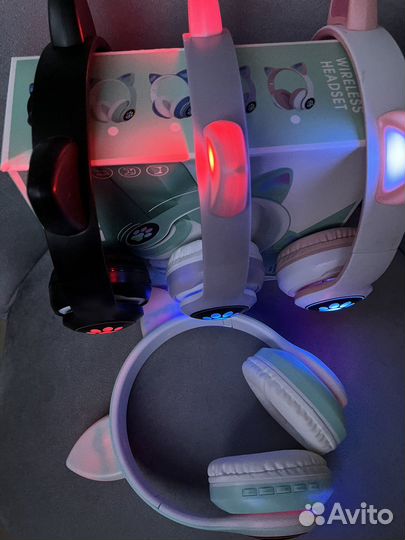 Наушники с ушками CAT LED