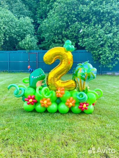 Шары на день рождения - полянка с цифрой