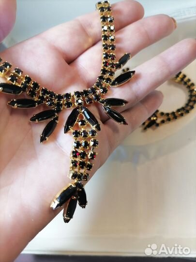 Чешская бижутерия Яблонекс, ссср,гранатовое стекло