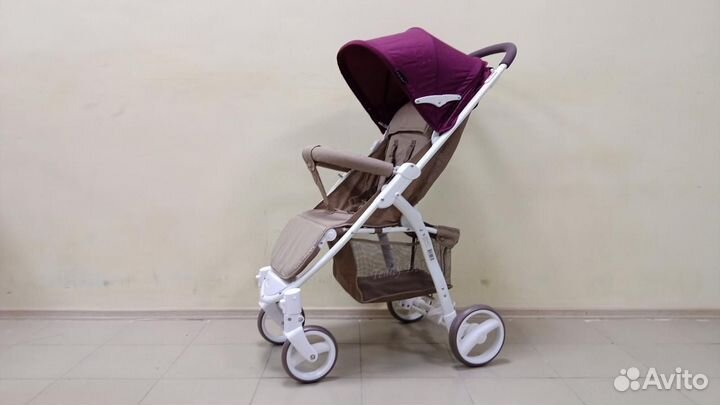 Коляска TeddyBear SL-460. Бордовый лён. /Новая