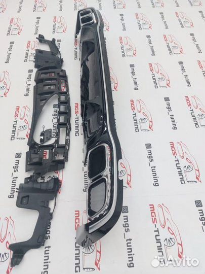 Диффузор хром с насадками E63s Mercedes w213 Рест