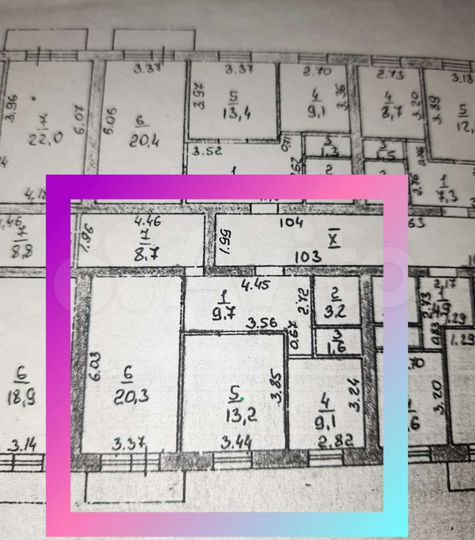 2-к. квартира, 66,8 м², 6/9 эт.