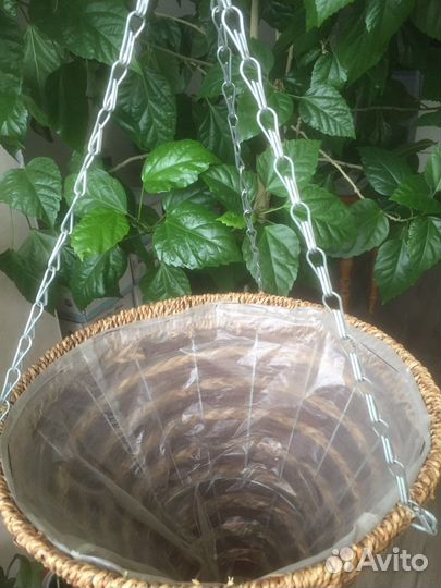 Кашпо подвесное плетеное