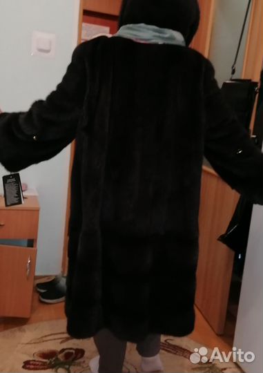 Шуба норковая с капюшоном