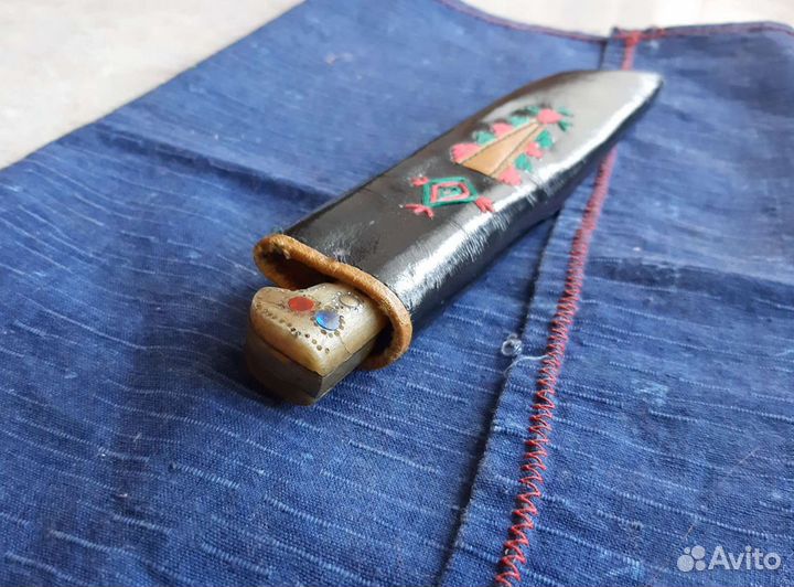 Нож сувенирный пчак чуст СССР с кожаными ножнами