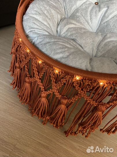 Гамак кресло макраме с подсветкой