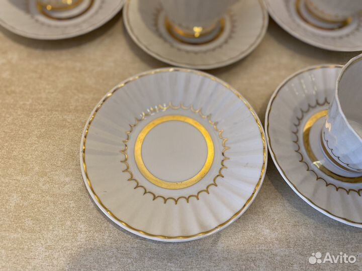 Кофейный сервиз Вербилки Золотая лента