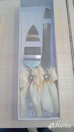 Нож и лопатка для торта свадебные