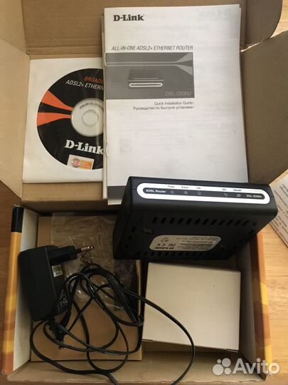 Модем D-Link DSL-2500U Полный Комплект Рабочий