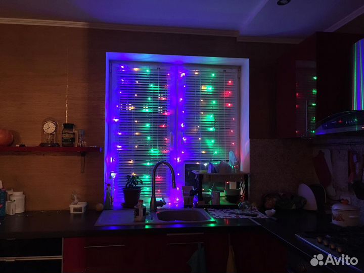 Гирлянда штора занавес на окно 3х3