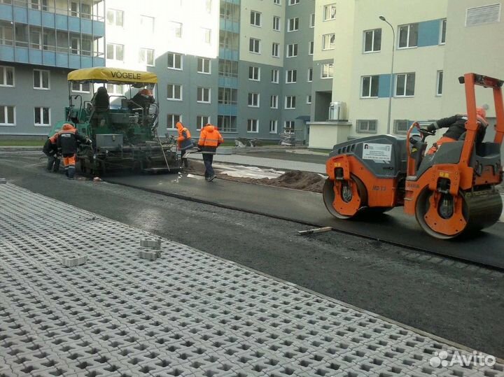 Асфальтирование, укладка асфальта, ямочный ремонт