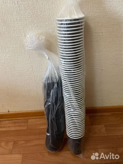 Одноразовые стаканы с крышкой 350 мл